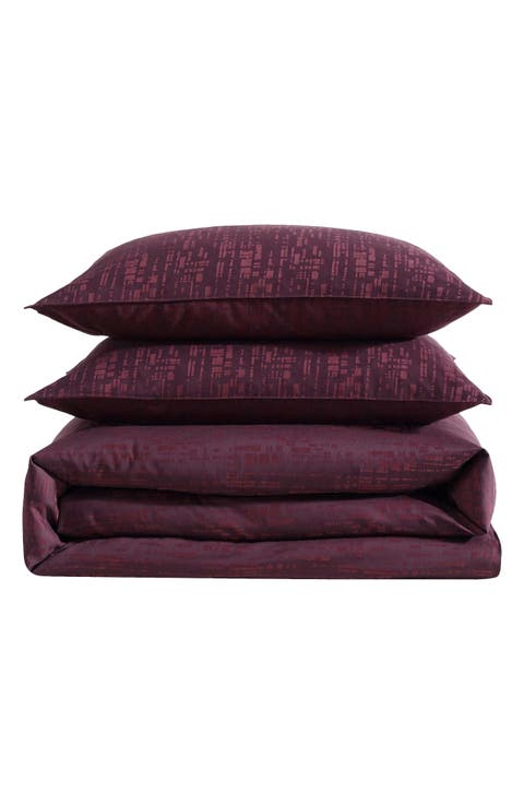 Linear Circuit Cotton Duvet Cover & Shams Set