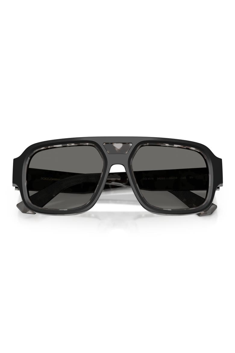 55mm Square Sunglasses, Alternate, color, BLACK ON GREY HAVANA / GREY