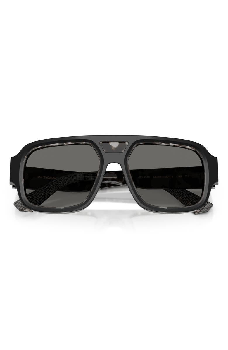 Dolce&Gabbana 55mm Square Sunglasses, Alternate, color, Black On Grey Havana / Grey