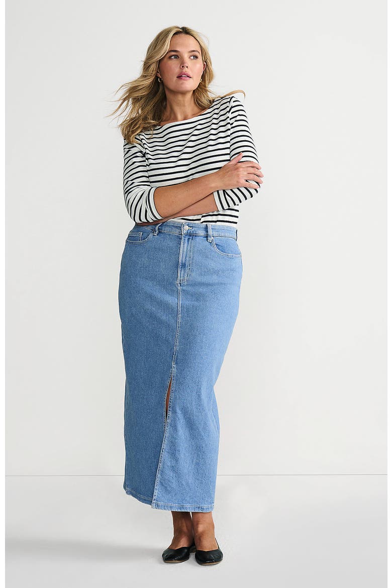 Plus Size Soft Denim Maxi Skirt, Main, color, Hutton Blue Wash