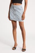 BOSS Striped Denim Miniskirt