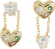 EYE CANDY LOS ANGELES Two-Tone Heart Mismatched Earrings
