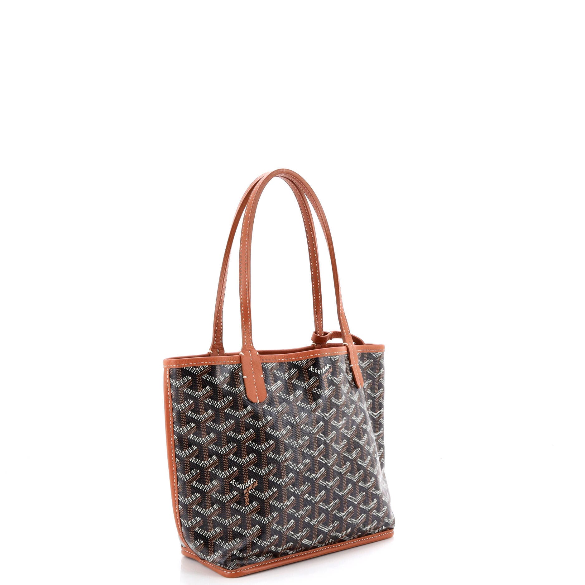 Pre-Owned Goyard Anjou Reversible Tote Coated Canvas Mini, Alternate, color, Brown