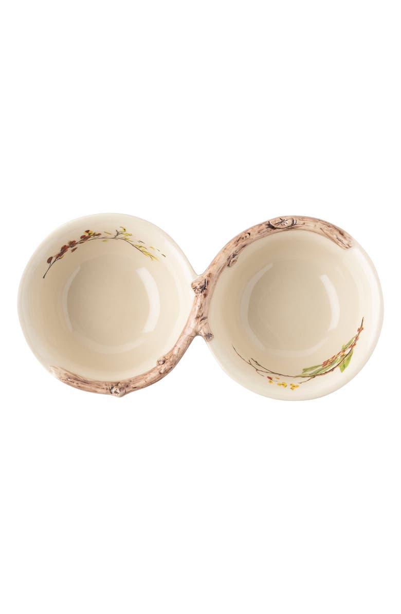 Juliska Forest Walk Ceramic Two-Bowl Server, Alternate, color, 