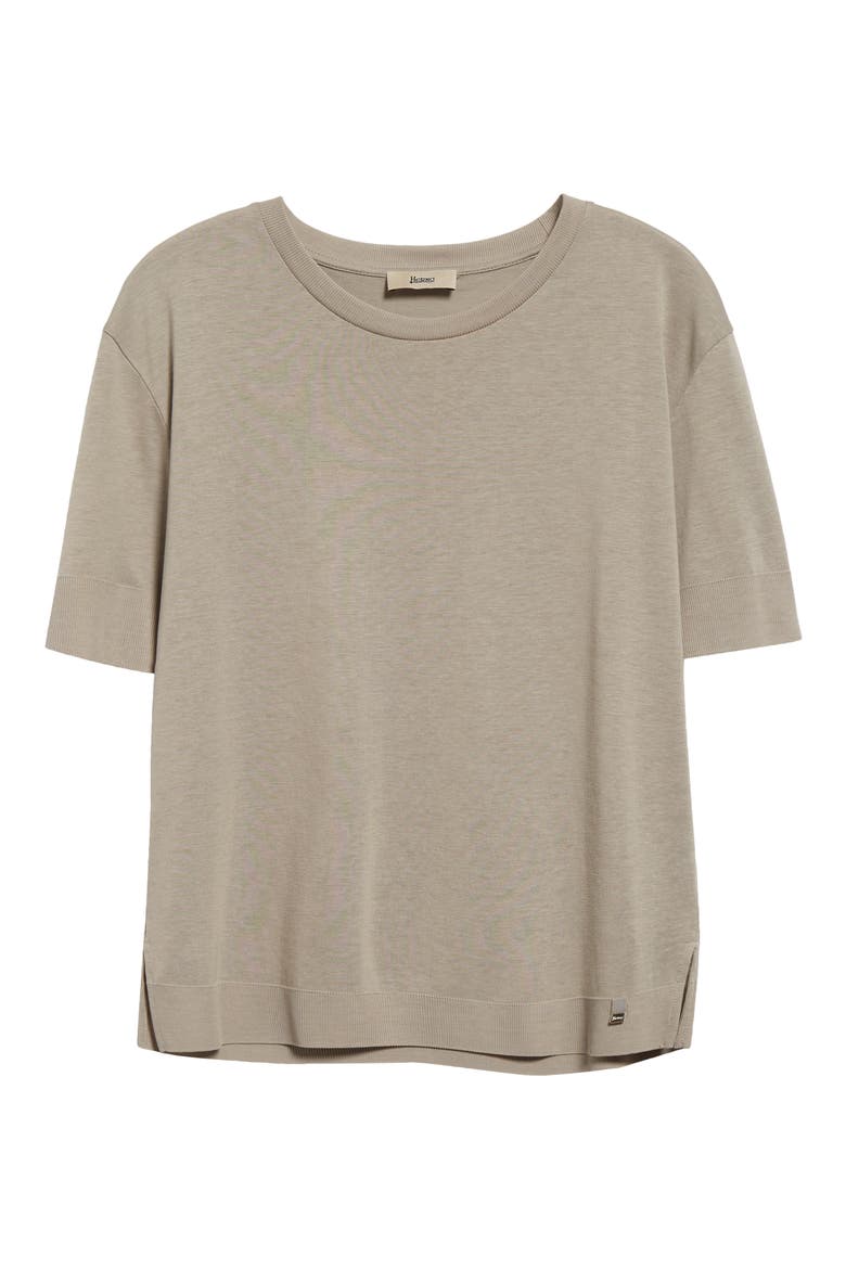 Glam Knit Crewneck T-Shirt, Alternate, color, 1000 WHITE