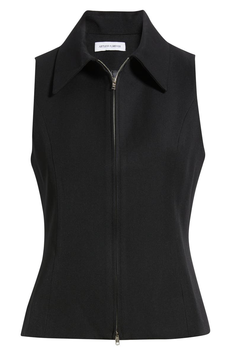 ARTLESS FOREVER Kaia Zip Vest, Alternate, color, Black