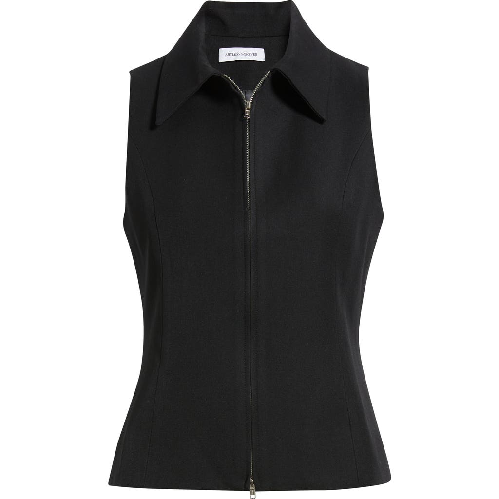 Artless Forever Kaia Zip Vest In Black
