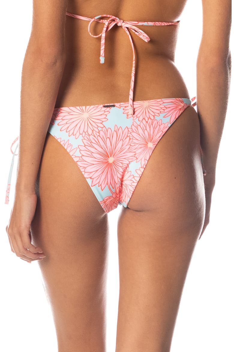 Tropical Bloom Reversible Side Tie Bikini Bottoms, Alternate, color, BLUE