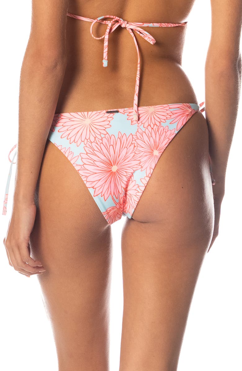 Maaji Tropical Bloom Reversible Side Tie Bikini Bottoms, Alternate, color, Blue