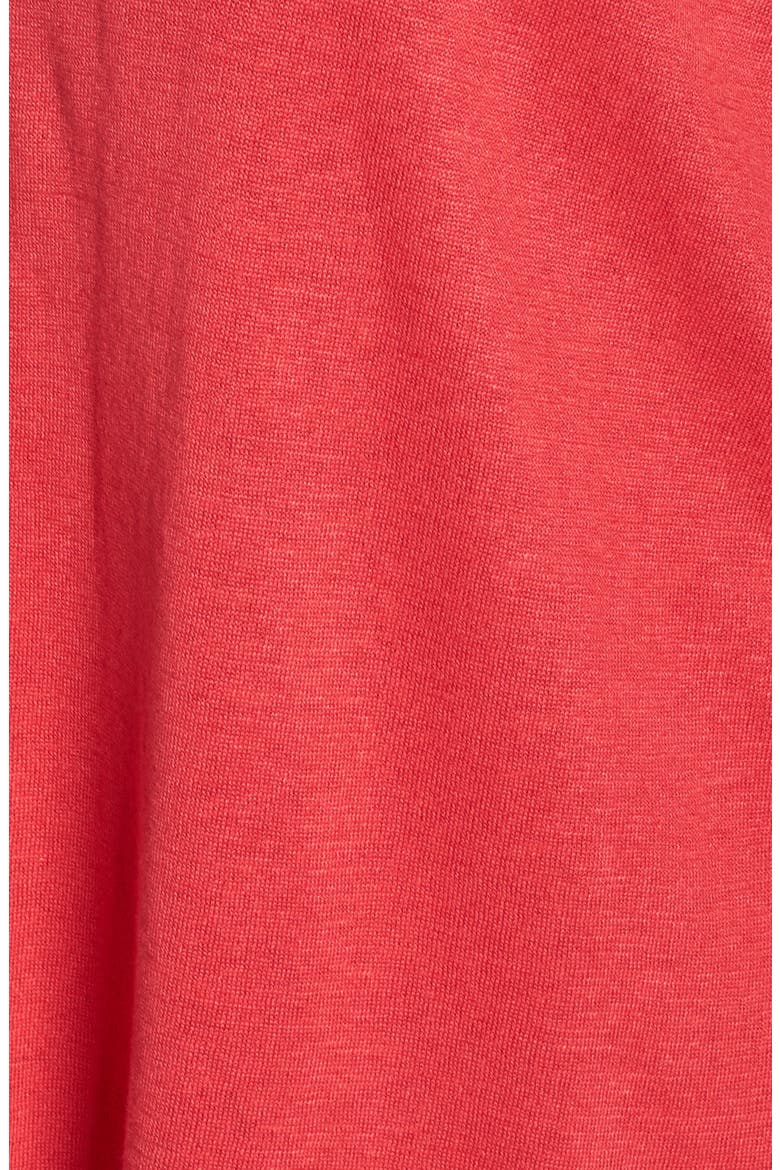 Ruched Sleeve Linen Blend Cardigan, Alternate, color, COSMO RED