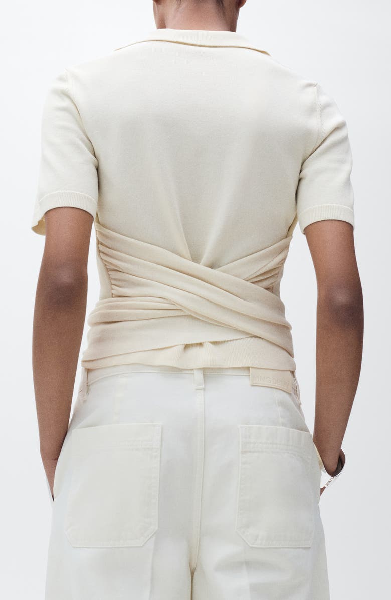 MANGO Tie Hem Polo Sweater, Alternate, color, 