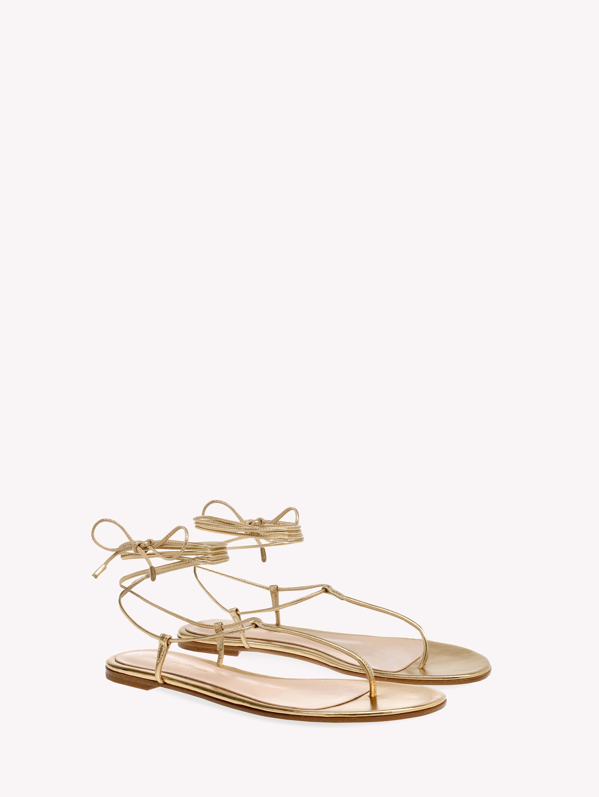 Gianvito Rossi Gwyneth Flat Sandals, Alternate, color, Metallic Gold
