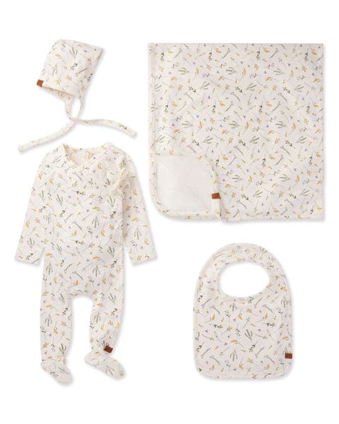 4 Piece Baby Rayon Blend Pointelle Footie Set