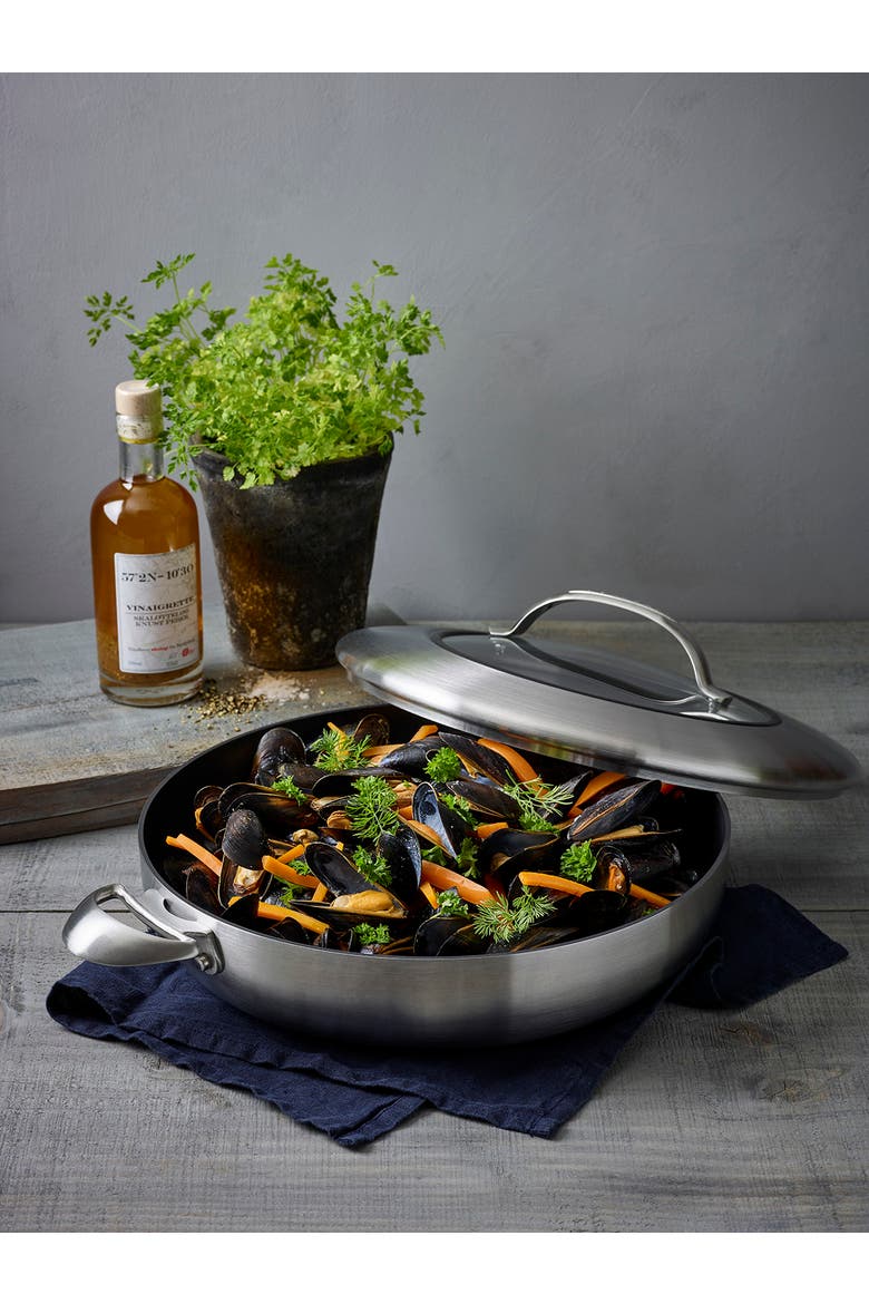 CTX 12.75 Inch Nonstick Chef's Pan, 5.25 Quart, Stainless Steel, Alternate, color, Silver