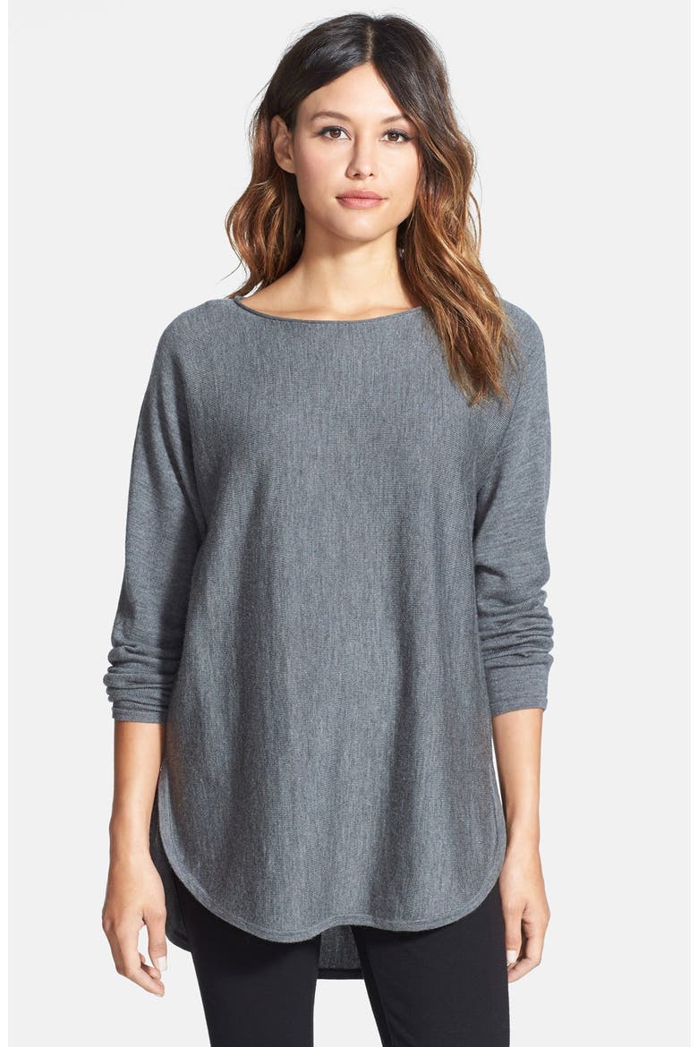 Ballet Neck Merino Tunic, Main, color, ASH