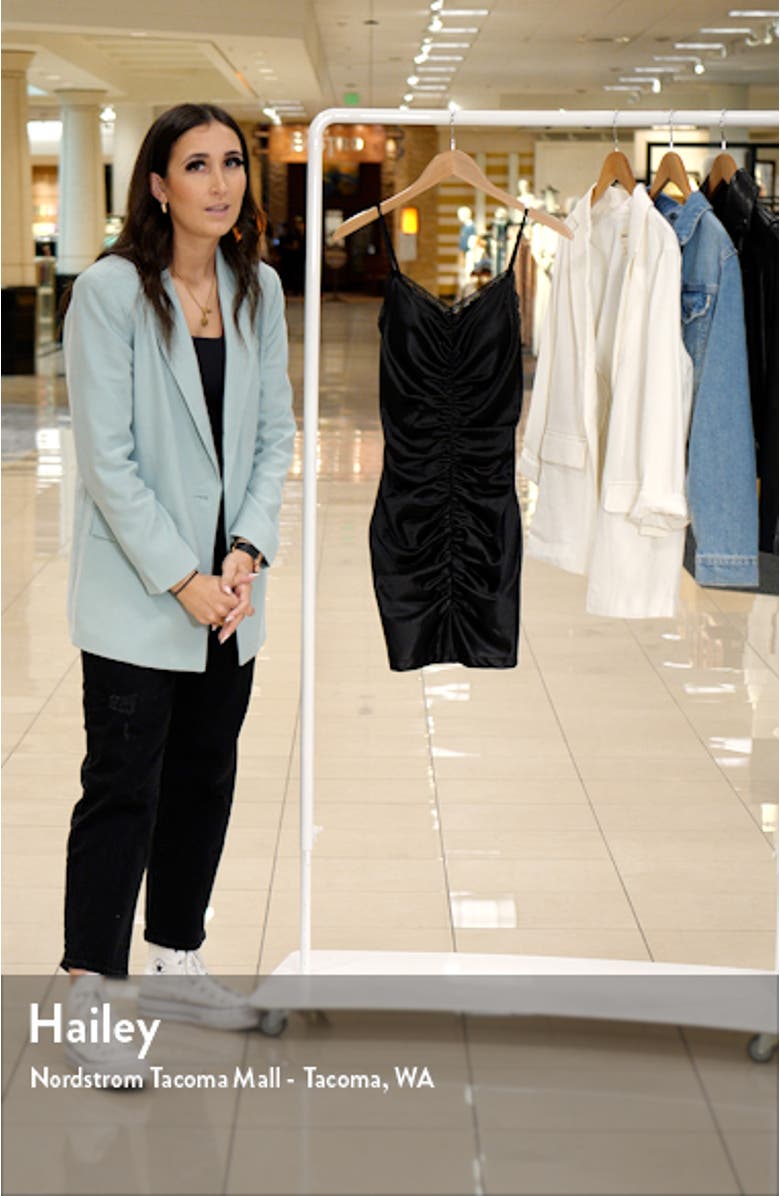 Ruched Satin Cocktail Minidress, sales video thumbnail