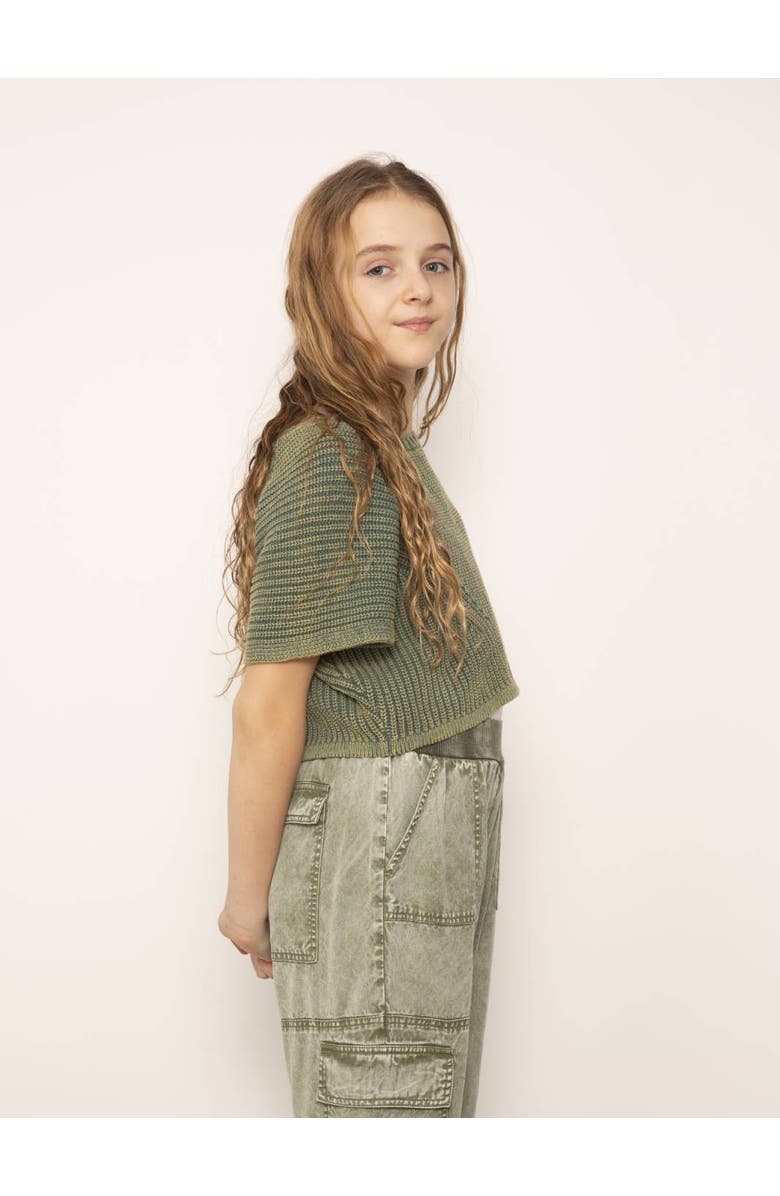 Central Park West Beck Garment Wash Crew, Alternate, color, Olive