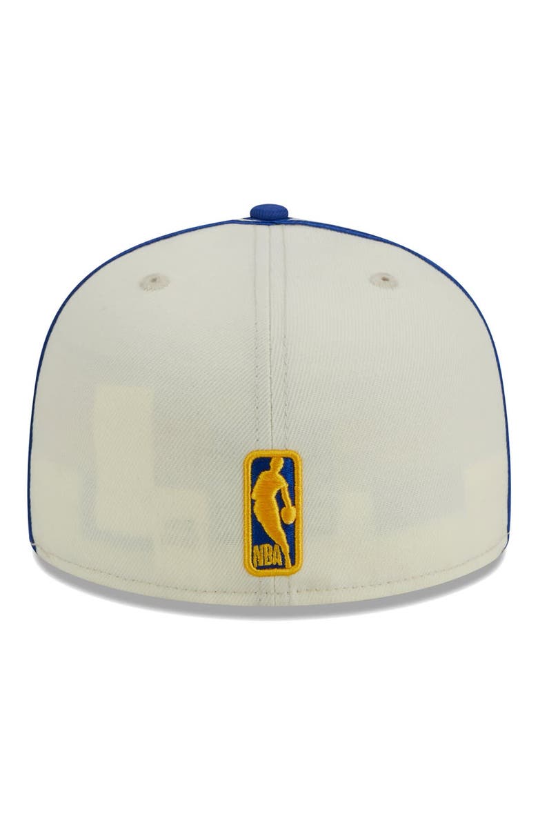 New Era Men's New Era Cream/Royal Golden State Warriors Piping 2-Tone 59FIFTY Fitted Hat, Alternate, color, Cream