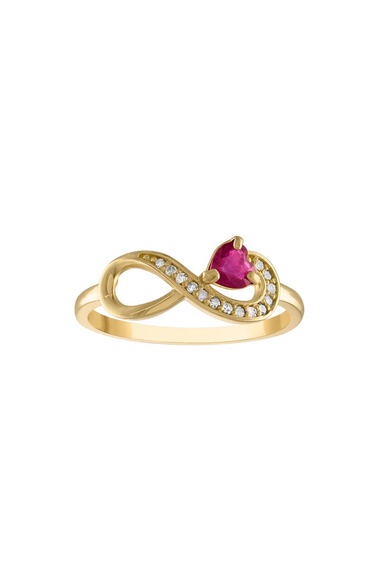 FZN 10K Gold Ruby & Diamond Infinity Ring - 0.07ct., Main, color, Gold