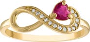FZN 10K Gold Ruby & Diamond Infinity Ring - 0.07ct.