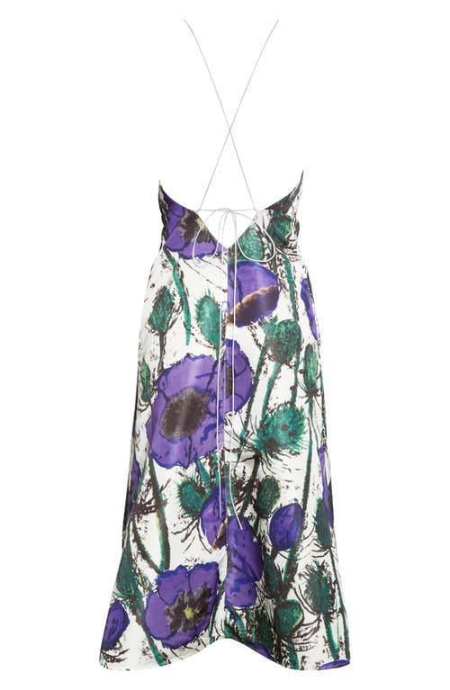 Wales Bonner Josephine Printed Cotton Sateen Midi Dress In Poppy Purple