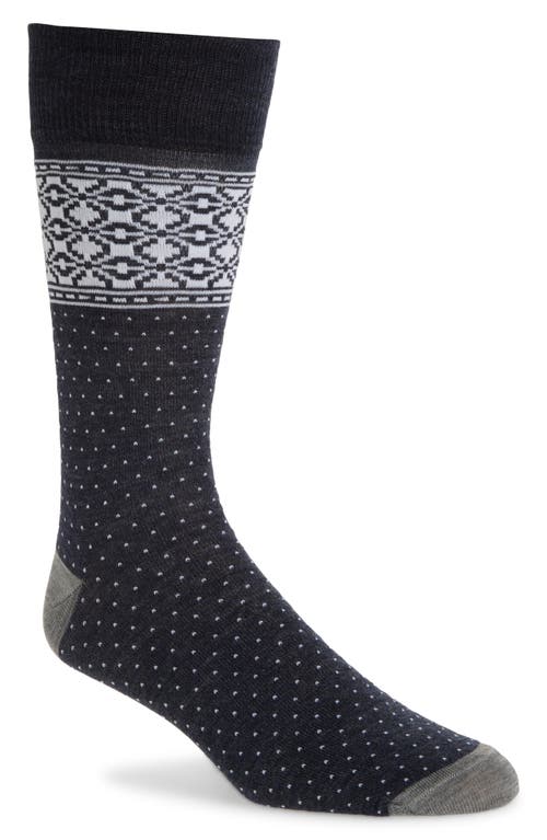 Nordstrom Fair Isle Wool Blend Socks In Black