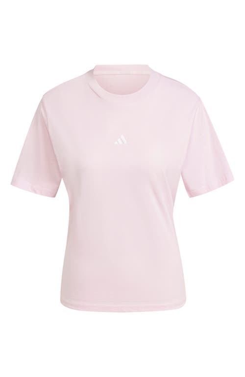 Adidas Originals Women's Short-sleeve Cotton Crewneck Logo T-shirt In Clear Pink/white