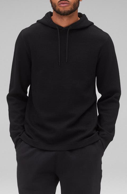 Lightweight Cotton Blend Waffle Hoodie