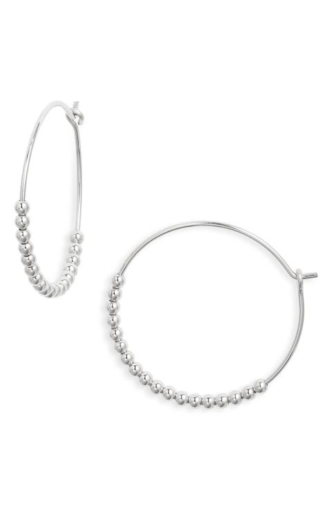 Classic Beaded Hoop Earrings