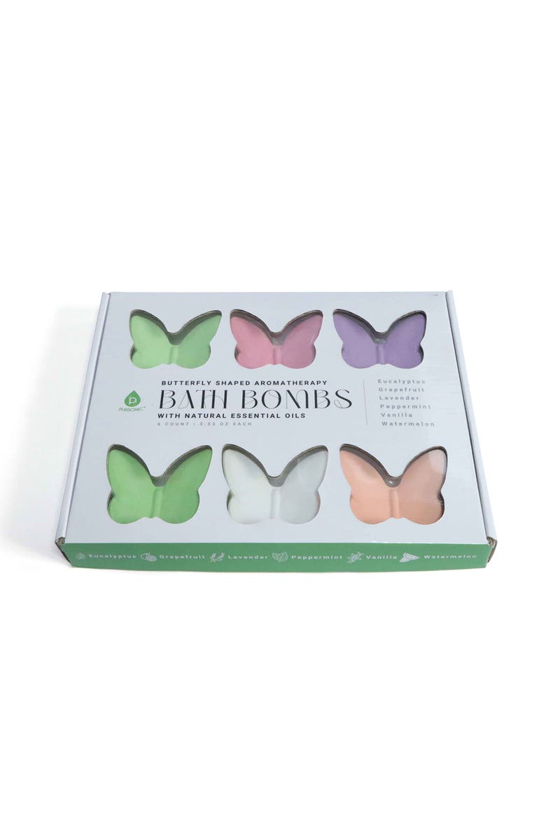 PURSONIC Aromatherapy Butterflies Bath Bombs 6 Pack, Alternate, color, Multi Color