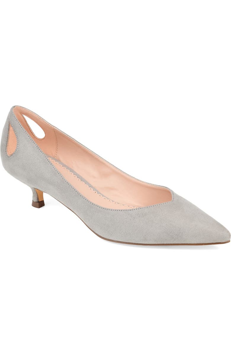 Journee Collection JOURNEE Goldie Kitten Heel Pump, Main, color, Grey