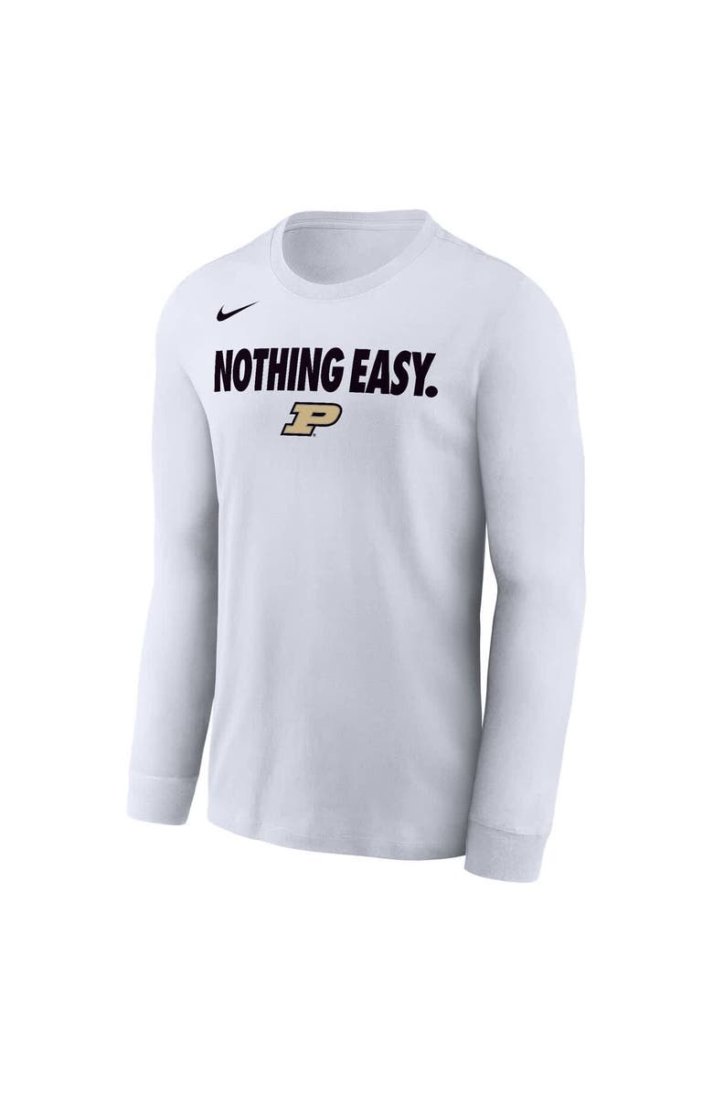 Nike Men's Nike White Purdue Boilermakers 2025 On-Court Bench Long Sleeve T-Shirt, Alternate, color, 