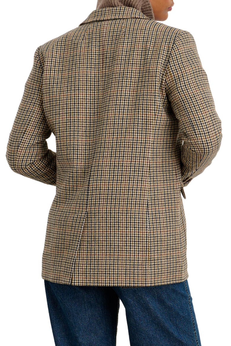 Eleanor Houndstooth Check Wool Blazer, Alternate, color, BROWN MULTI