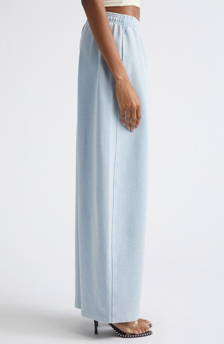 Alexander Wang Crystal Embellished Relaxed Fit Cotton Sweatpants, Alternate, color, Washed Sky