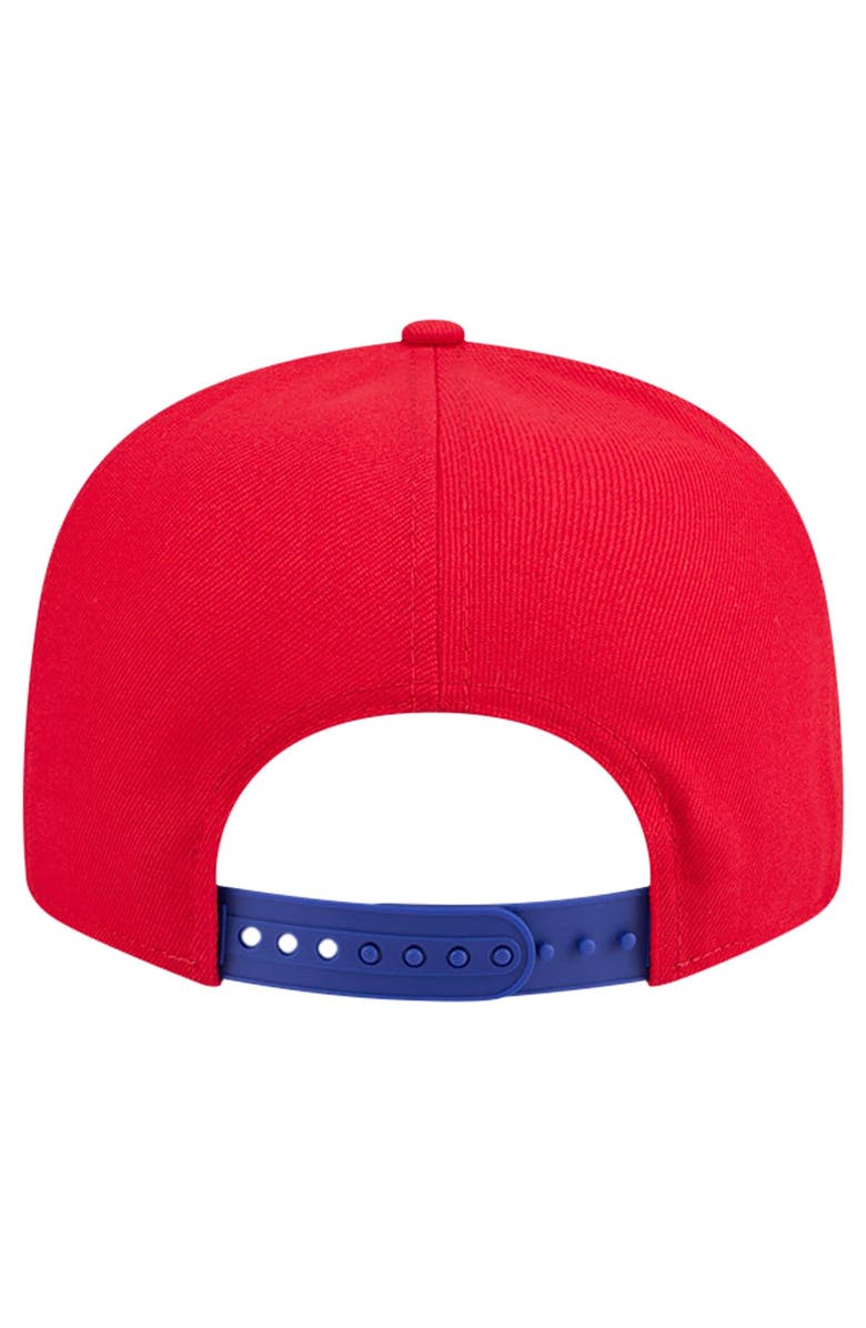 New Era Men's New Era White/Blue Detroit Pistons Throwback Gradient Tech Font 9FIFTY Snapback Hat, Alternate, color, 