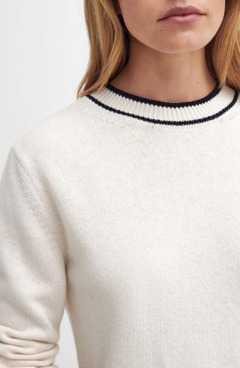 Barbour Rochelle Tipped Crop Wool & Cotton Sweater, Alternate, color, 