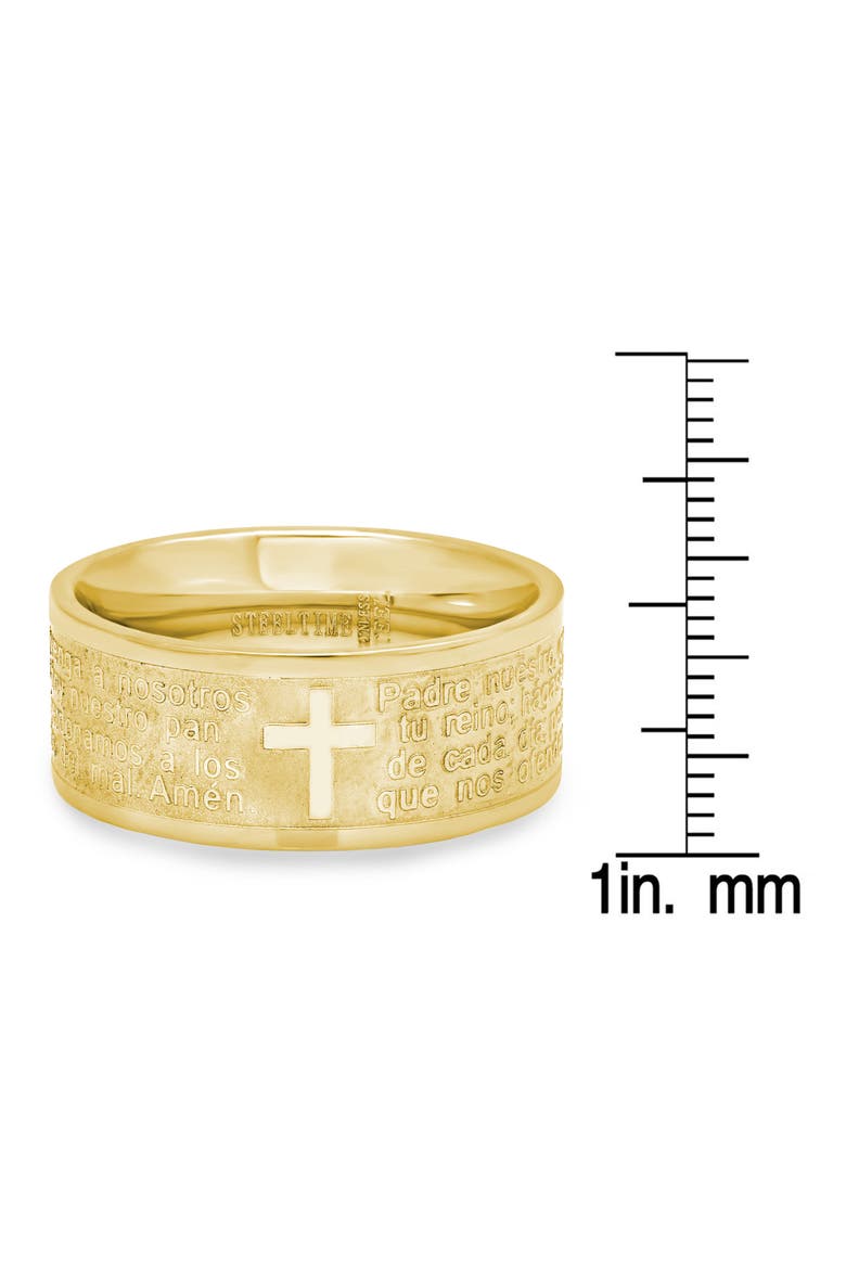 Lord's Prayer Wide Band Ring - Spanish, Alternate, color, GOLD