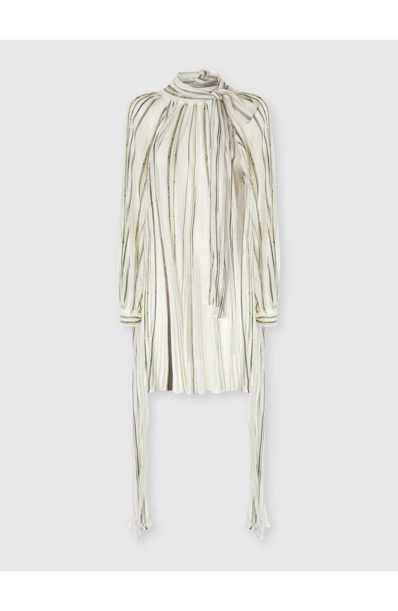 Missoni Mini Dress With Striped Sash And Lamé Threads, Main, color, White