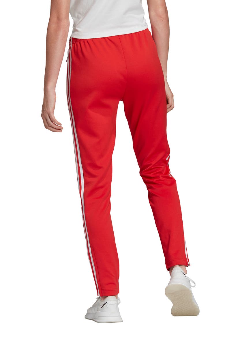 3-Stripes Track Pants, Alternate, color, LUSH RED/ WHITE