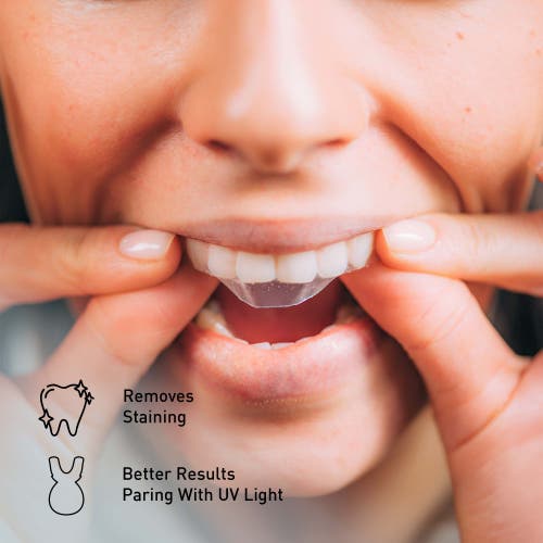 Pursonic Led Teeth Whitening Solution, Whitening Strips & Charcoal Toothbrush Bundle In Multicolor