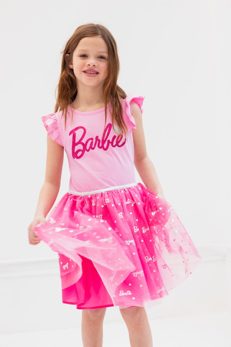 Sleeveless Tulle Dress, Alternate, color, Pink