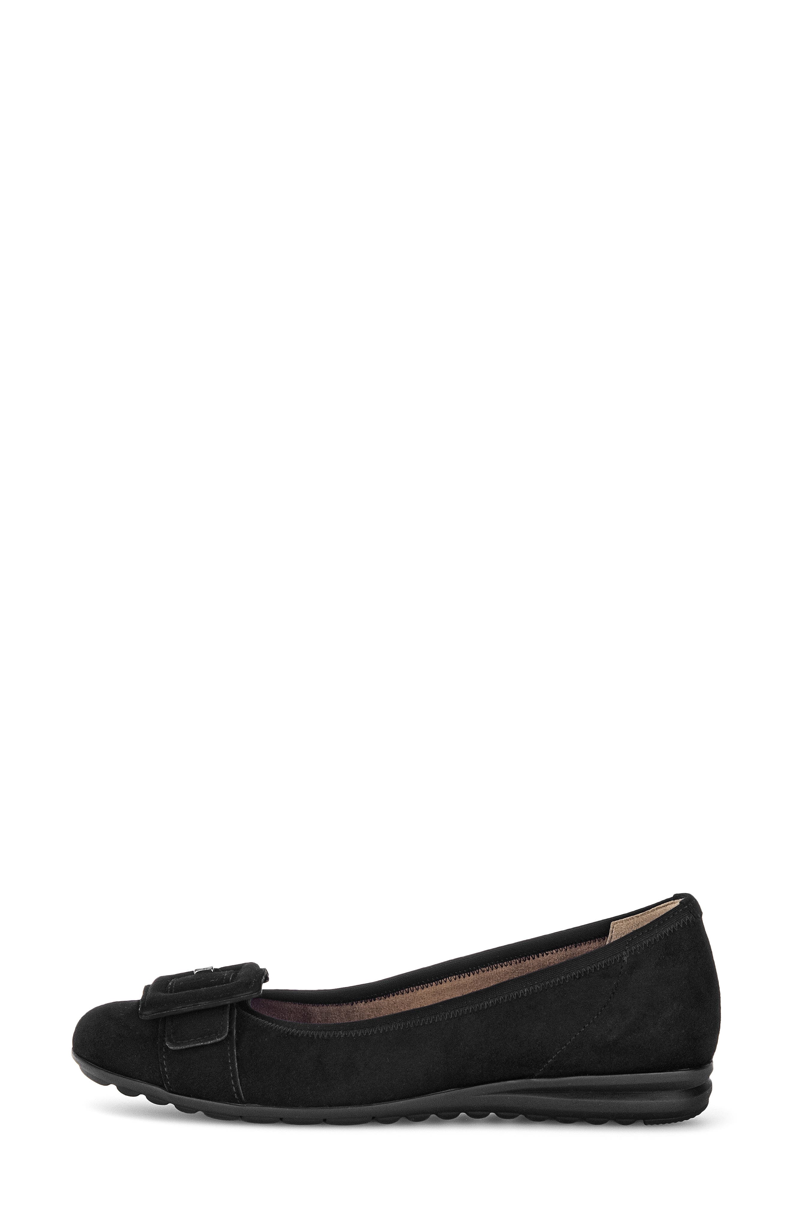 Gabor Buckle Ballet Flat, Alternate, color, Black
