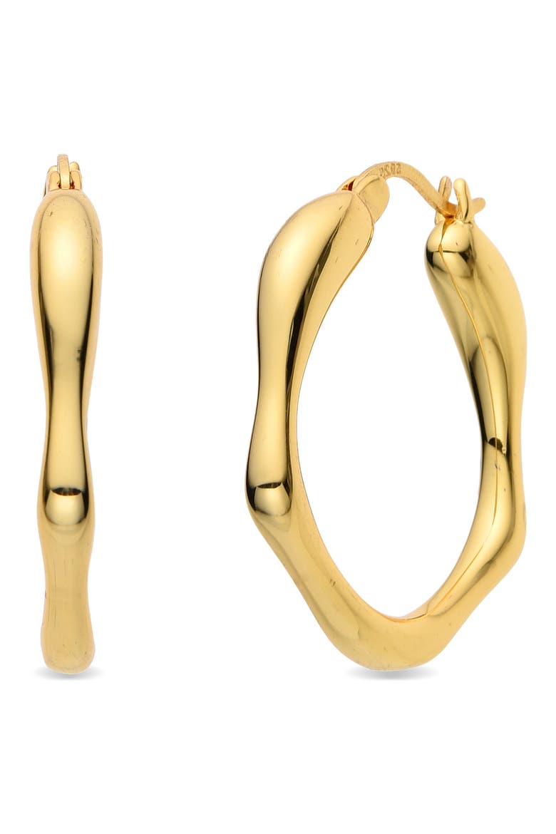 Assian Hexagon Hoop Earrings, Main, color, GOLD