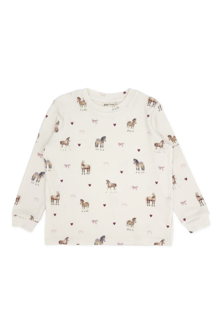 Ava Horse Hacci Long Sleeve Top & Leggings Set, Alternate, color, IVORY
