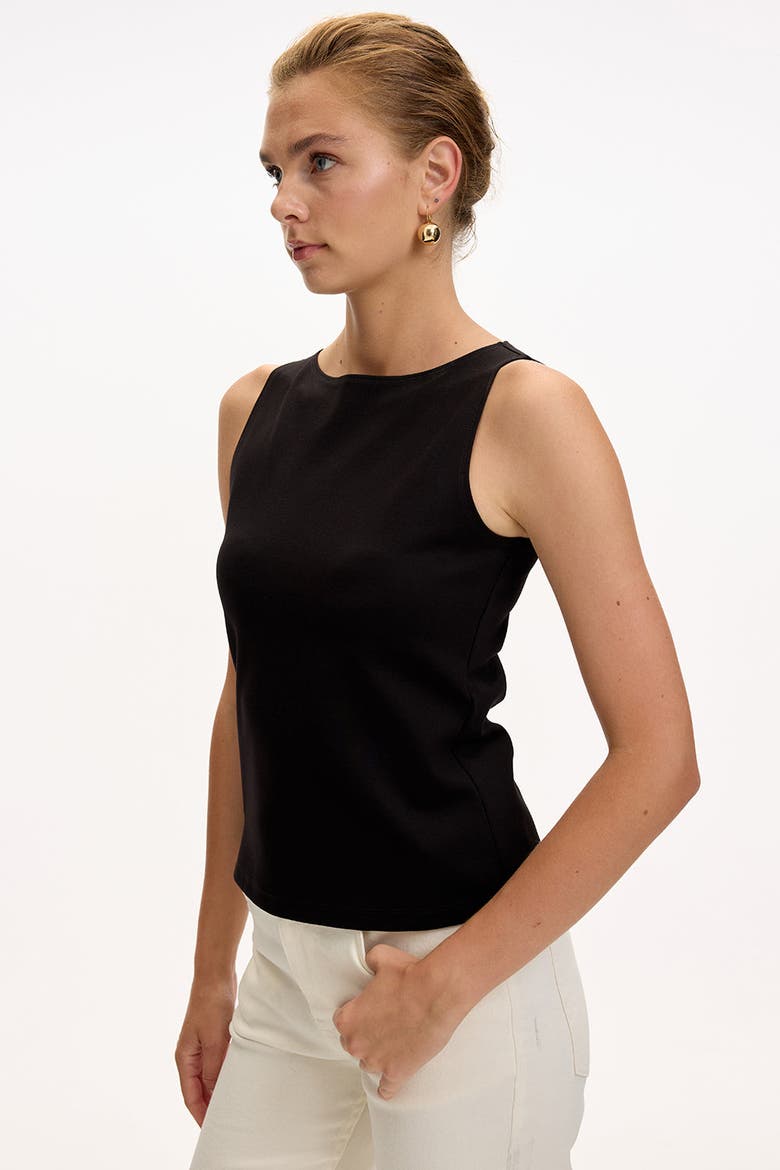 Chelsea Sleeveless Knit Blouse, Alternate, color, BLACK