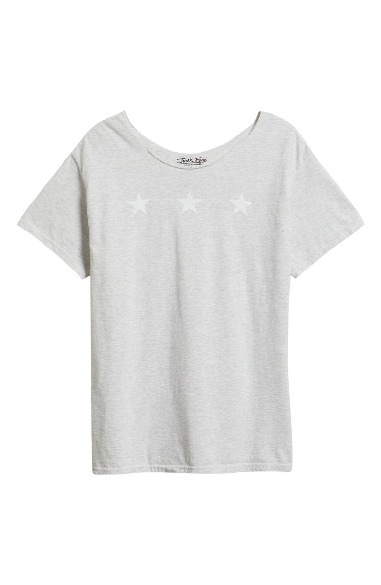 Junk Food Stars Graphic Raw Edge T-Shirt, Alternate, color, Ash Grey