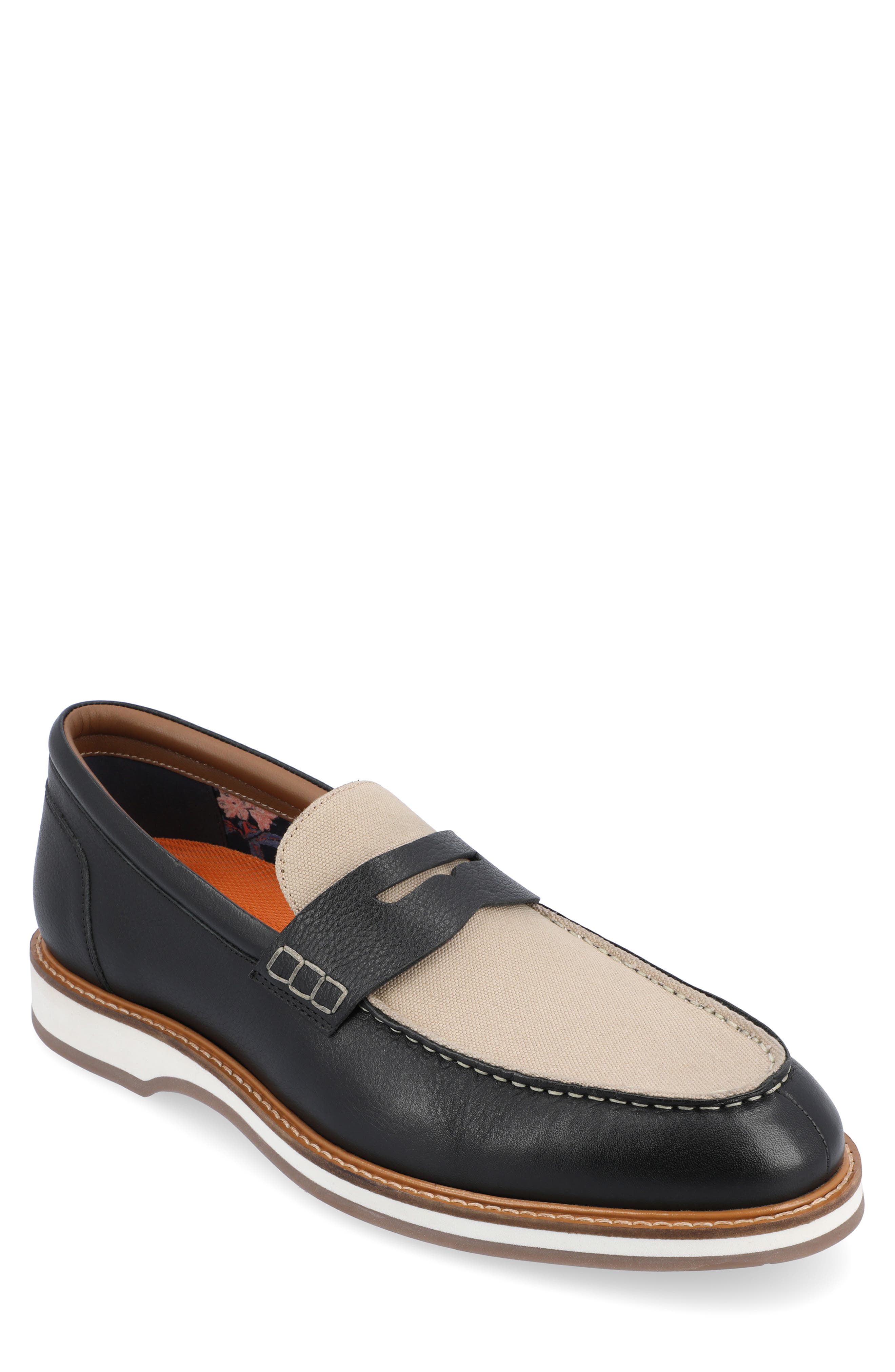 Thomas & Vine Kaufman Moc Toe Penny Loafer, Main, color, 