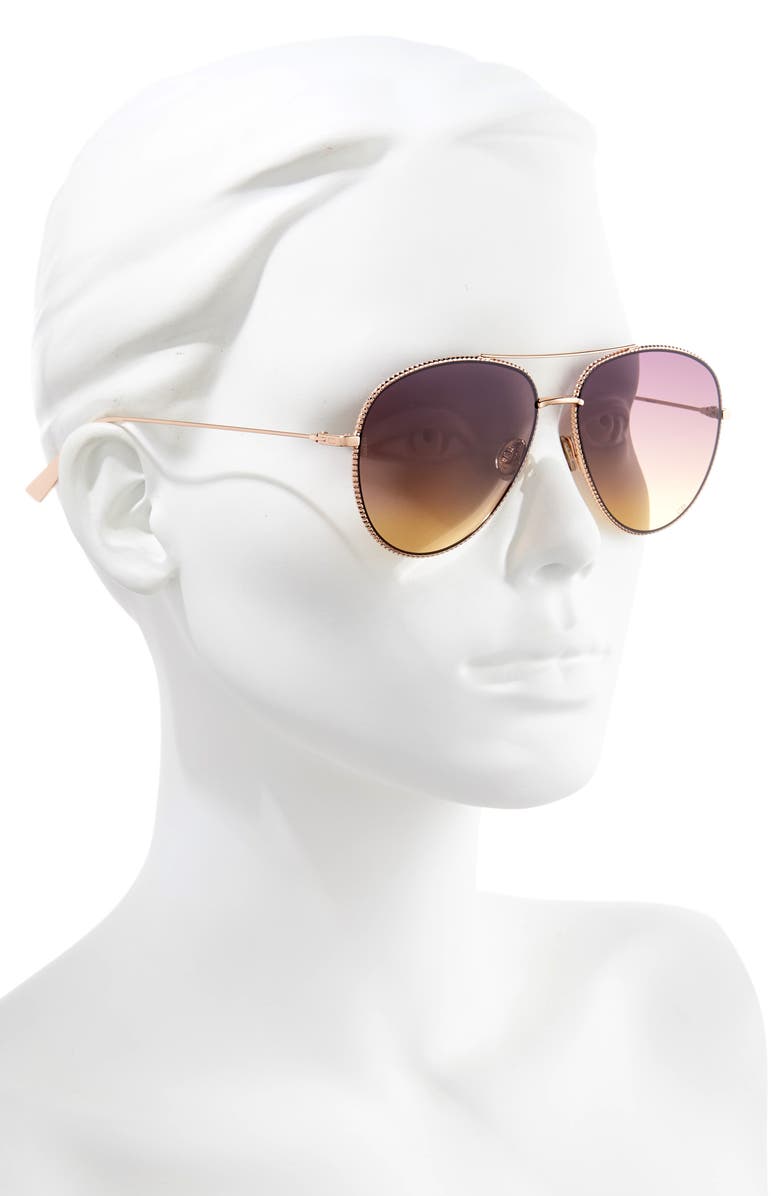 DIOR Society 3 57mm Gradient Aviator Sunglasses, Alternate, color, 