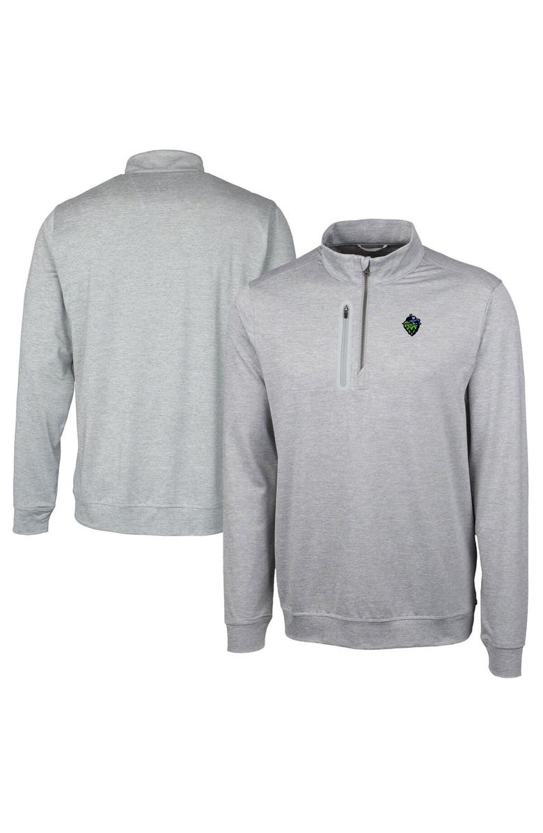 Cutter & Buck Men's Cutter & Buck  Gray Hillsboro Hops Big & Tall Stealth Heathered Quarter-Zip Pullover Top, Alternate, color, 