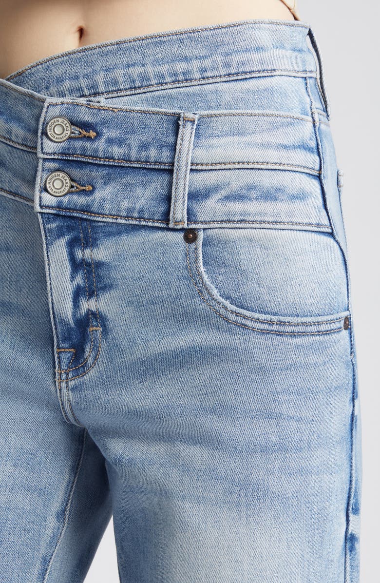 HIDDEN JEANS Double Crossover High Waist Wide Leg Jeans, Alternate, color, 